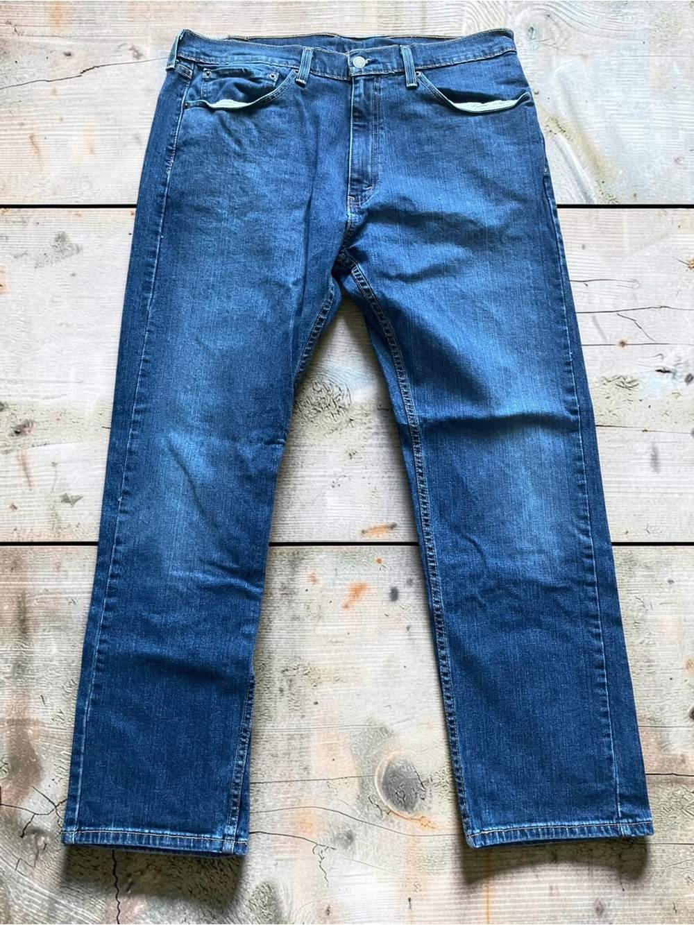 Levi's 505 Men's Straight Jeans in Dark Blue Denim Size 36x30